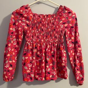 A long sleeve cotton flowered shirt